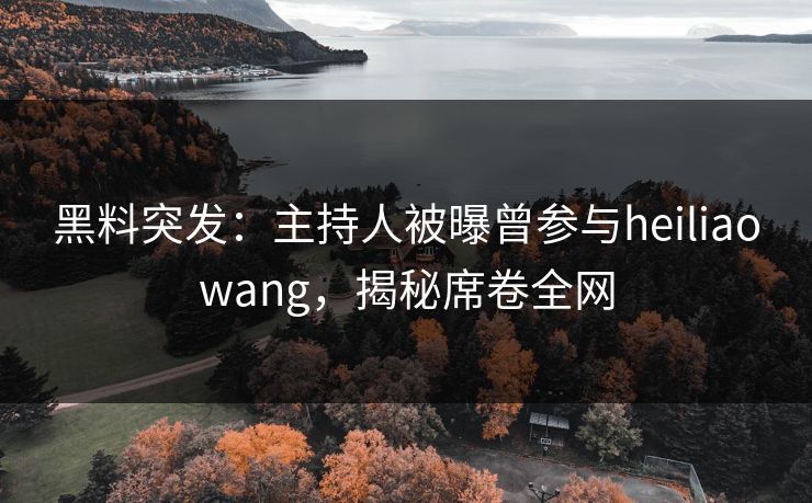 黑料突发：主持人被曝曾参与heiliaowang，揭秘席卷全网
